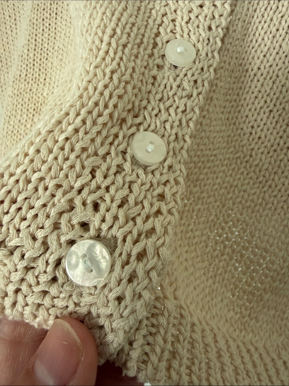 Miu Muse Cream Button-Up Knit Cardigan - Picture 8 of 11